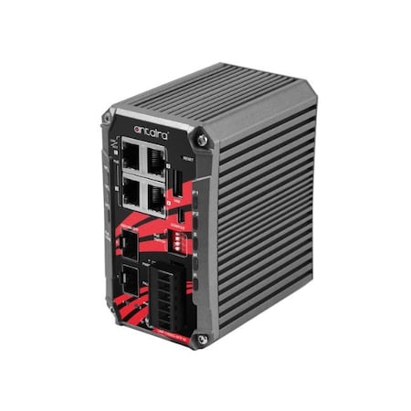 Antaira 6-Port Industrial Compact Gigabit IEEE 802.3bt PoE+ Light Layer 3 Managed Ethernet Switch LMP-C602G-SFP-bt-V2